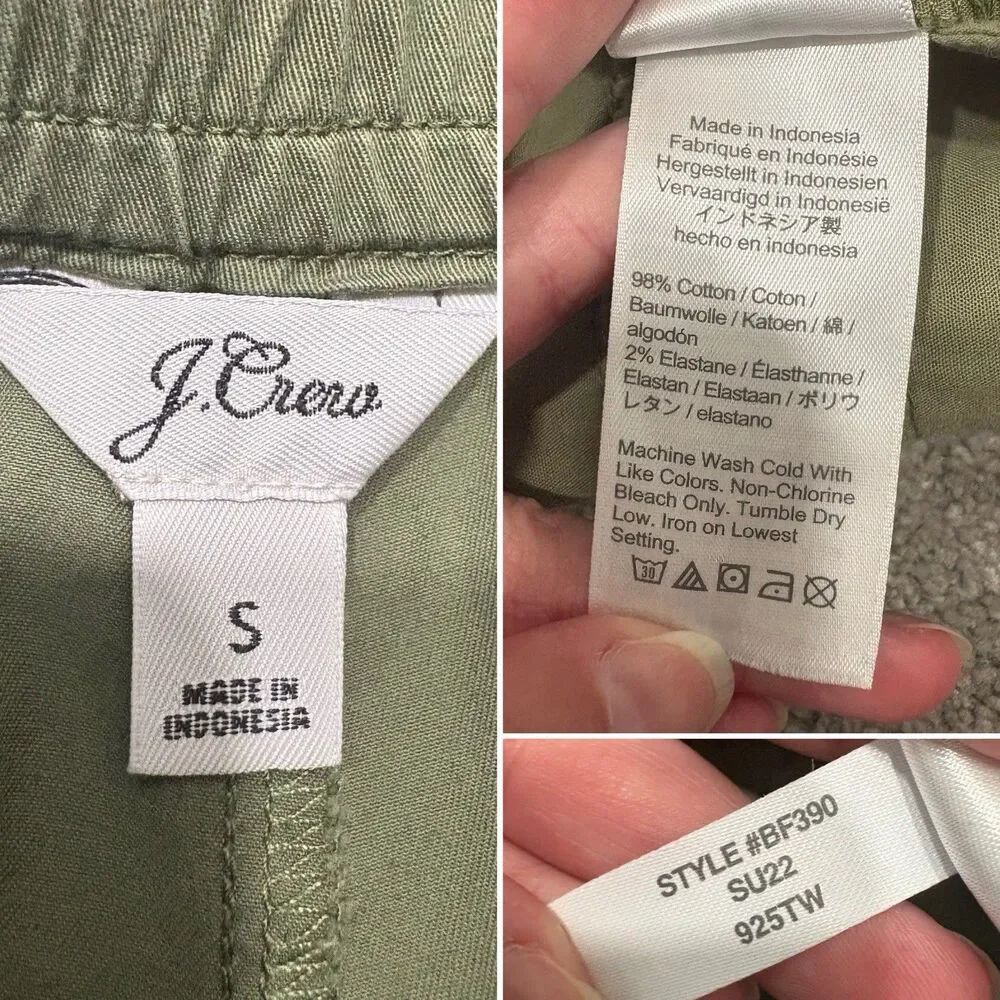 J. Crew Green Pull On Shorts in Lightweight Chino Size S